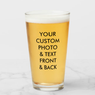 Anpassningsbar Personlig PHOTO BEER GLASS 16 oz, 1 Glaskopp
