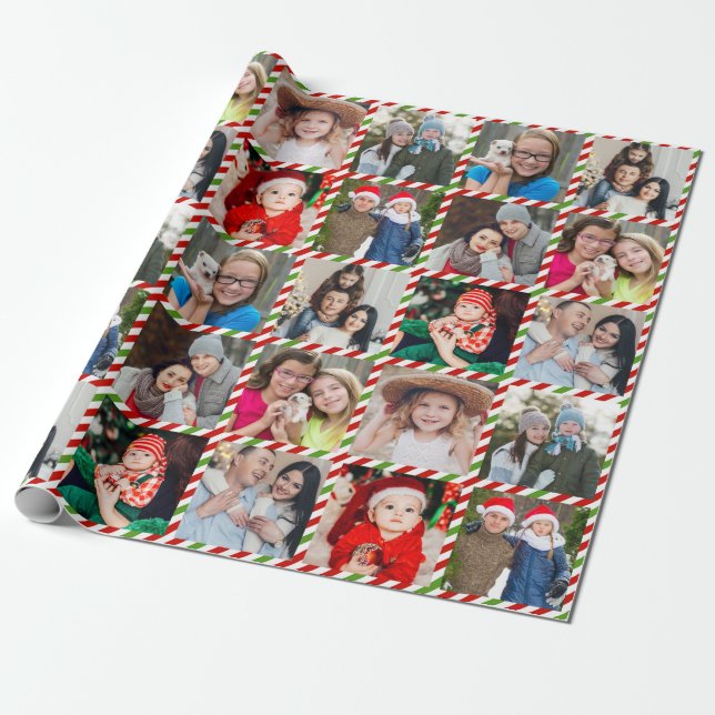Anpassningsbar Personlig Photo Collage jul Presentpapper (Utrullad)