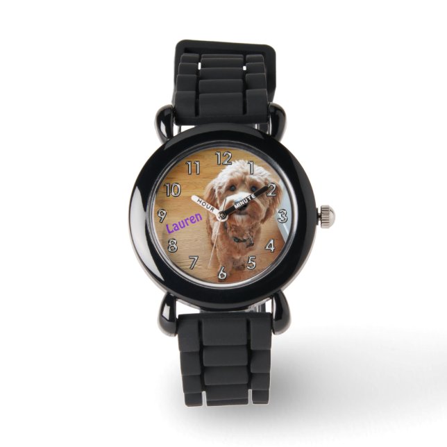 Anpassningsbar Personlig Photo Glitter Watch for G Armbandsur (Framsida)