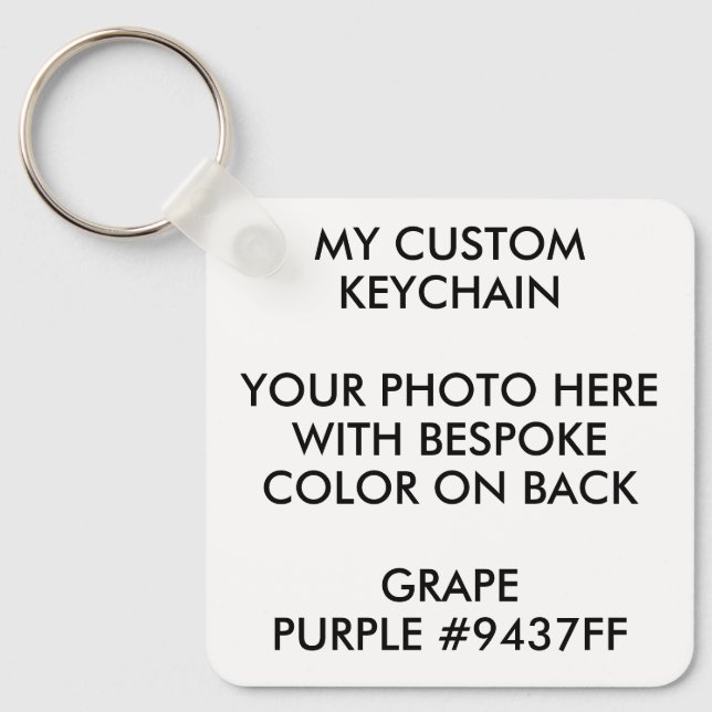Anpassningsbar Personlig PHOTO KEYCHAIN - GRAPE LI Nyckelring (Framsida)
