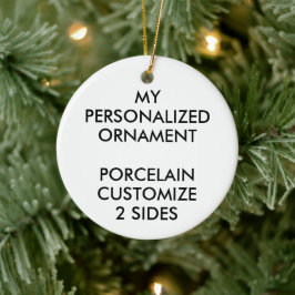 Anpassningsbar Personlig PORCELAIN ROUND PHOTO ORN Julgransprydnad Keramik