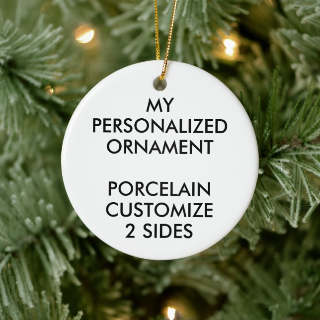 Anpassningsbar Personlig PORCELAIN ROUND PHOTO ORN Julgransprydnad Keramik (Träd)