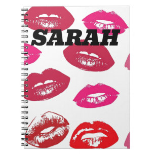 ANPASSNINGSBAR PERSONLIG RED LÄPPAR KISS NOTEBOOK ANTECKNINGSBOK