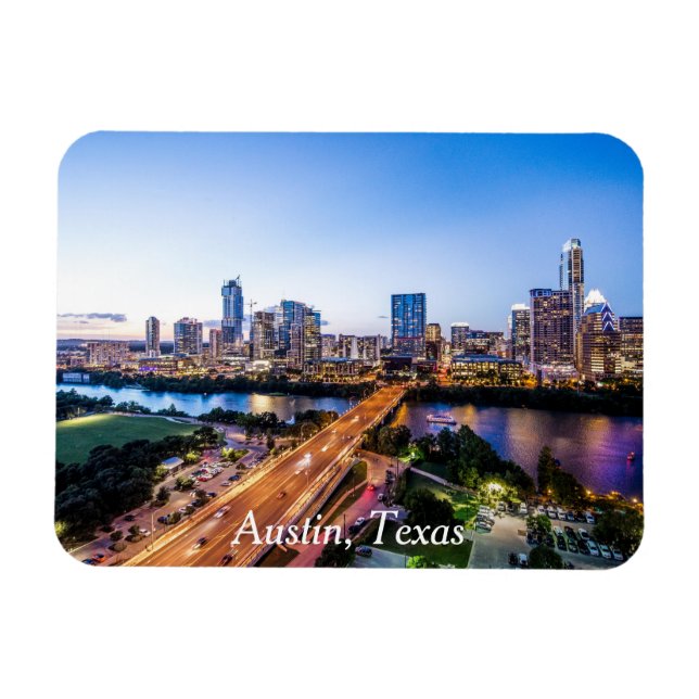 anpassningsbar personlig resa souvenir Austin skyl Magnet (Horisontell)
