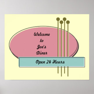 Anpassningsbar Personlig Retro 50s Stil Ads/Poster Poster