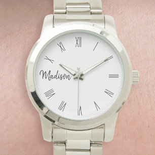 Anpassningsbar Personlig, romerskt tal för Namn Armbandsur