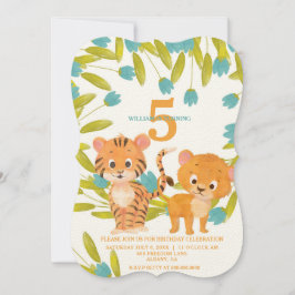 Anpassningsbar Personlig Safari Animal Barn Birthd Inbjudningar