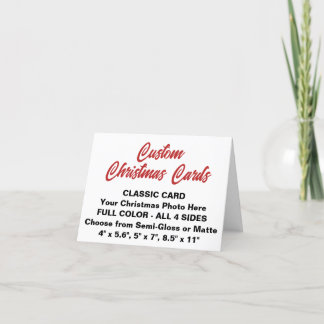 Anpassningsbar Personlig SMALL 4" x 5,6" CHRISTMAS Helgkort