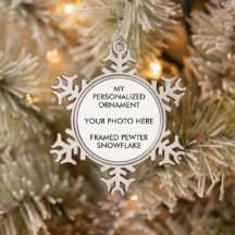 Anpassningsbar Personlig SNOWFLAKE PHOTO ORNAMENT
