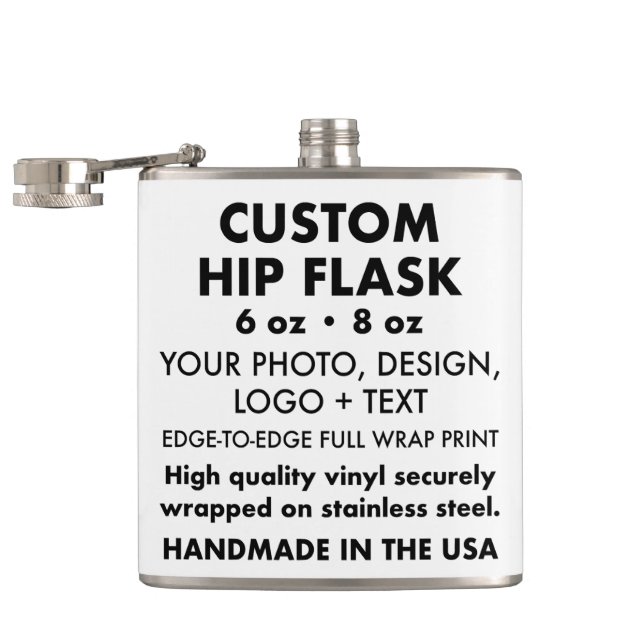 Anpassningsbar personlig Stainless Steel Hip-kolv  Fickplunta (Öppnad)