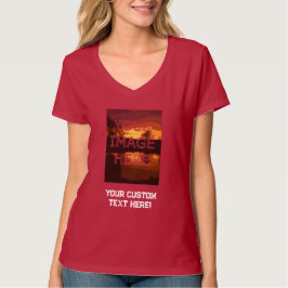 Anpassningsbar Personlig V Nacke T-Shirt
