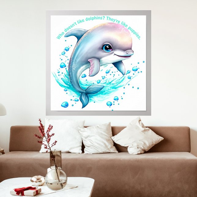 Anpassningsbar Personlig Vattenfärgsdelfinfoto Poster (Skapare uppladdad)