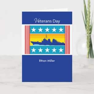 Anpassningsbar Personlig Veterans Day Navy Frakt,P Kort