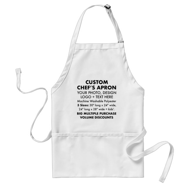 Anpassningsbar Personlig Wide Chef's Apron 24 x 28 Förkläde (Framsidan)