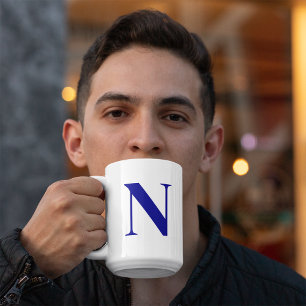 Anpassningsbar - Personligen Blå Brev - Mono - ini Kaffemugg