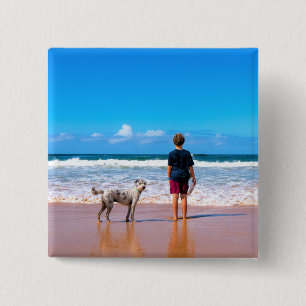 Anpassningsbar Personligen Pet Photo Button Knapp