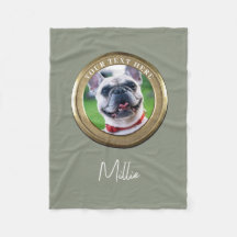 Anpassningsbar Pet 2 Photo & Text Olive Sage Grönt