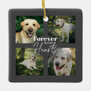 Anpassningsbar Pet 5 Photo Collage Memorial Keepsa Julgransprydnad Keramik