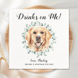 Anpassningsbar Pet Bröllop Hund Open Pub Golden Re Pappersservett