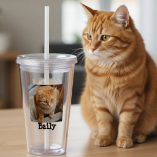 Anpassningsbar Pet Cat Hund Photo Personlig Gift Take Away Mugg