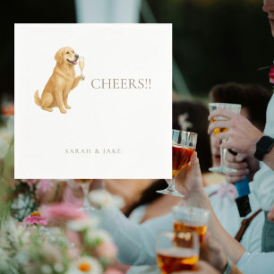 Anpassningsbar Pet Cheers Bröllop Napkins Pappersservett