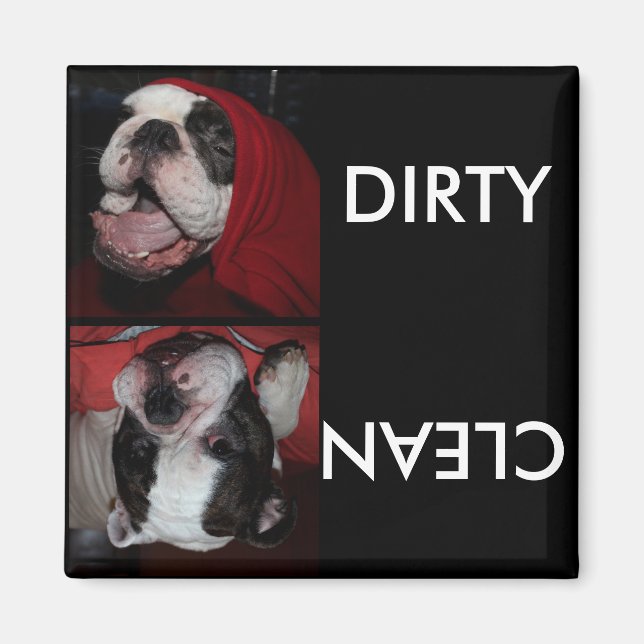 Anpassningsbar Pet Dishwasher Clean eller Dirty Ma Magnet (Framsidan)