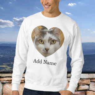 Anpassningsbar Pet Family Photo Namn Personlig Lång Ärmad Tröja