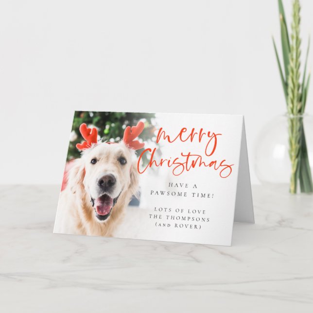 Anpassningsbar Pet-fotoskriptet God jul har mappat Helgkort (Framsida)