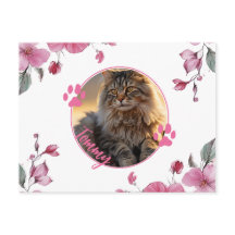 Anpassningsbar Pet-fotovykort med Namn - Blommigt 