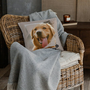 Anpassningsbar Pet Friends Photo & Namn Dekorativ Kudde
