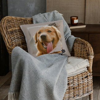 Anpassningsbar Pet Friends Photo & Namn Dekorativ Kudde