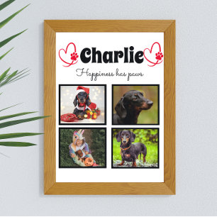 Anpassningsbar pet hund älskare 4 fotokollage poster