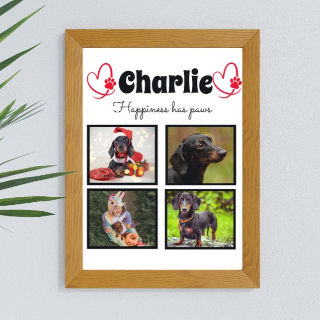 Anpassningsbar pet hund älskare 4 fotokollage poster (Skapare uppladdad)
