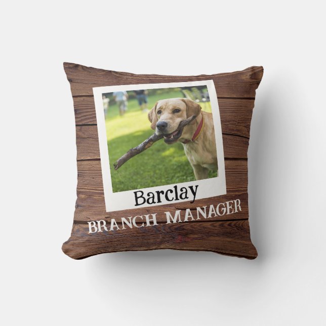 Anpassningsbar Pet Hund "Gren Manager" Funny Cute Kudde (Framsida)