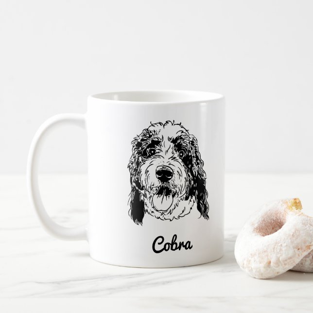 Anpassningsbar Pet Hund Hand Teckning Kaffemugg (Med munk)