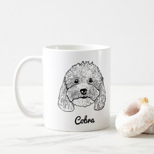 Anpassningsbar Pet Hund Hand Teckning Kaffemugg