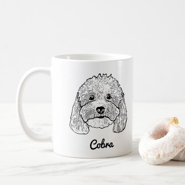 Anpassningsbar Pet Hund Hand Teckning Kaffemugg (Med munk)