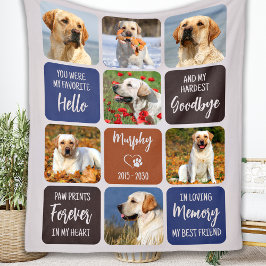 Anpassningsbar Pet Hund Memorial Earthtone Färg 7 Fleecefilt
