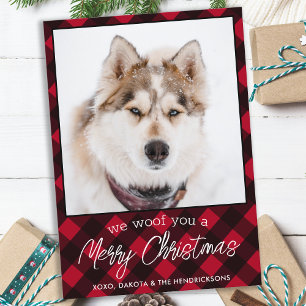 Anpassningsbar Pet Hund Photo God jul Red Play Julkort