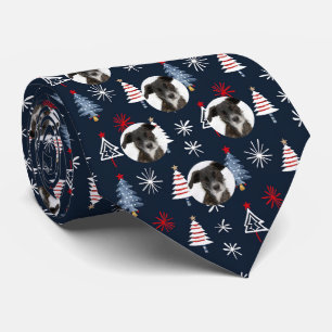 Anpassningsbar Pet Hund Photo Julgran Mönster flot Slips