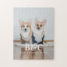 Anpassningsbar Pet Hund Photo med Namn Pussel