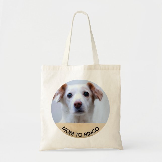 Anpassningsbar Pet Hund Photo med Namn Tygkasse (Framsidan)
