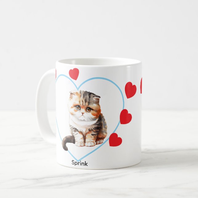Anpassningsbar Pet Hund Photo Modern Snyggt Guld H Kaffemugg (Framsida vänster)