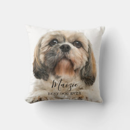 Anpassningsbar Pet Hund Photo Namn Kudde