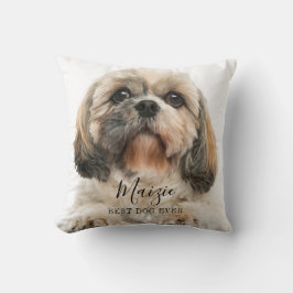 Anpassningsbar Pet Hund Photo Namn Kudde