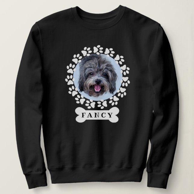 Anpassningsbar Pet Hund Photo och Namn på Dogbone T Shirt (Design framsida)