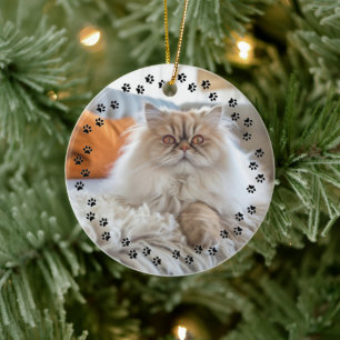 Anpassningsbar Pet Kärlek din fotominnesvinkel Tas Julgransprydnad Keramik