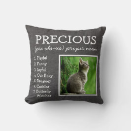 Anpassningsbar Pet Keepsak på Mörk Grått Linen-loo Kudde