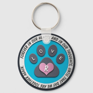 Anpassningsbar Pet Memorial Heart Monogram Nyckelring