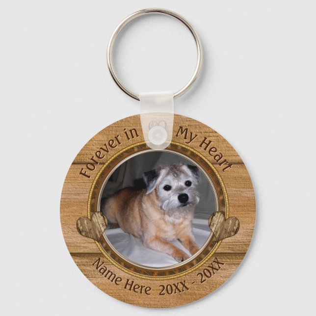 Anpassningsbar Pet Memorial Keychains (foto och te Nyckelring (Framsida)